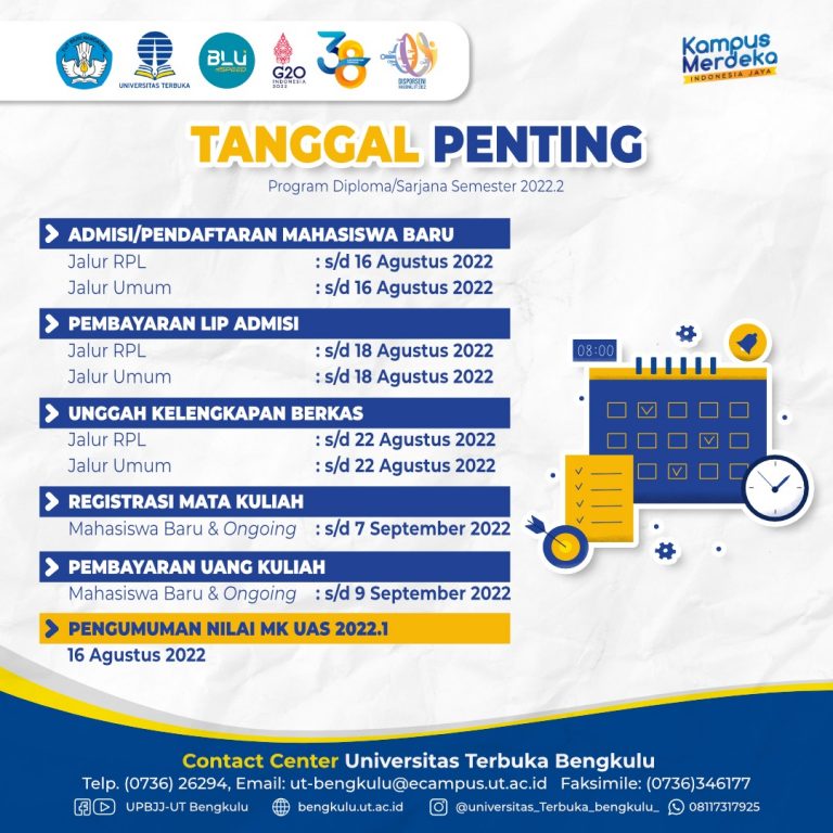 Informasi Tanggal Penting (Pendaftaran, Registrasi Mata Kuliah ...